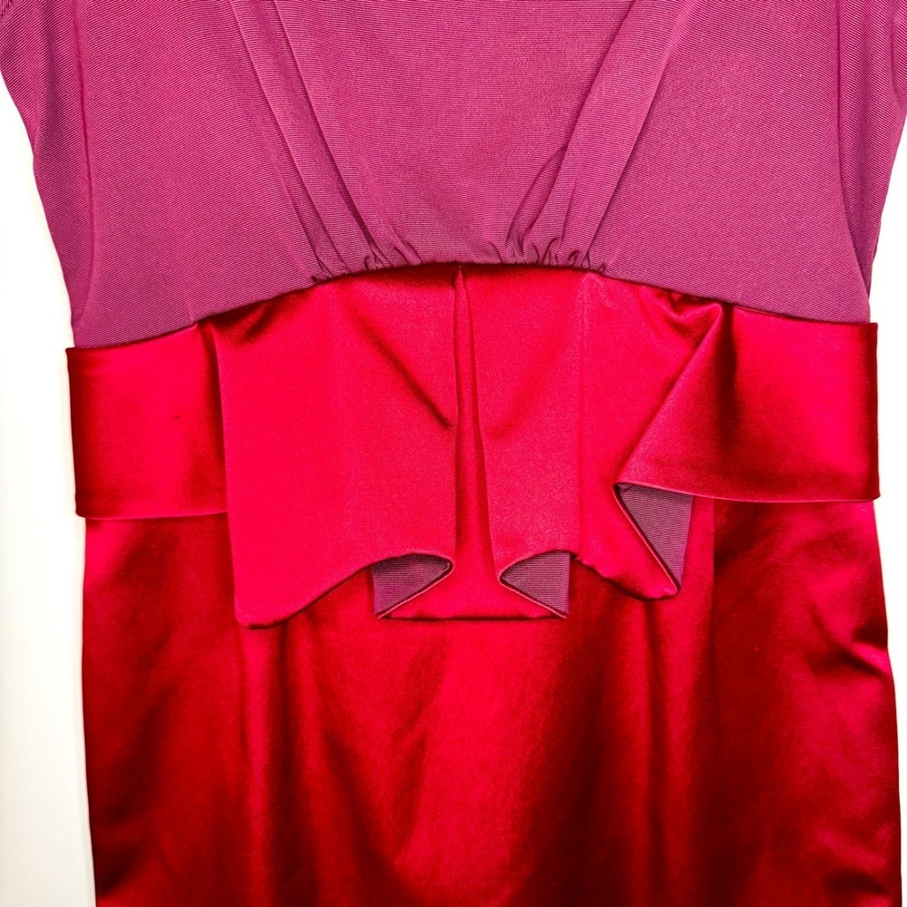 Zac Posen Atelier Silk Faille Fold Peplum Cocktail Dress Burgundy Red US 6 - Picture 12 of 12